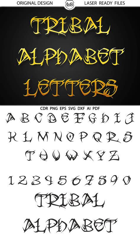 tribal font letters